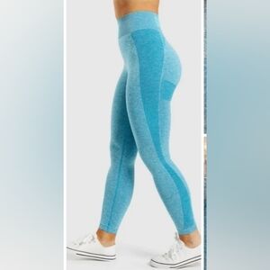 Gymshark Teal Ombre Seamless Leggings Clr Atlas Blue Marl Sz S